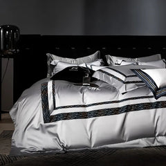 Luxury 1600TC Cotton Frame Patchwork Silver Grey Duvet Cover Set | Yedwo Home