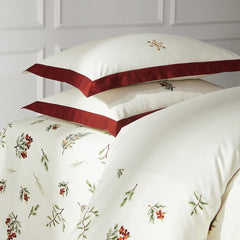 Luxury Christmas Floral Embroidery Egyptian Cotton Duvet Cover Set | Yedwo Home