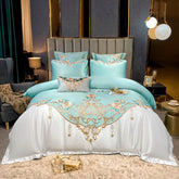 Luxury Egyptian Cotton Chic Crown Embroidery Duvet Cover Set | Yedwo