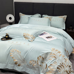 Luxury Egyptian Cotton Flower Embroidered Bedding Set | Yedwo Home
