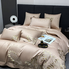Luxury Egyptian Cotton Flower Embroidered Bedding Set | Yedwo Home
