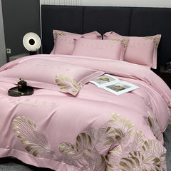 Luxury Egyptian Cotton Flower Embroidered Bedding Set | Yedwo Home