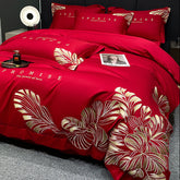 Luxury Egyptian Cotton Flower Embroidered Bedding Set | Yedwo Home