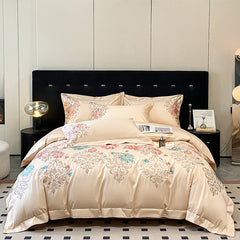 Luxury Embroidered Flowers Egyptian Cotton Bedding Set | Yedwo Home