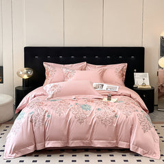 Luxury Embroidered Flowers Egyptian Cotton Bedding Set | Yedwo Home