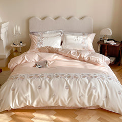 Luxury Embroidered Rose Egyptian Cotton Bedding Set | Yedwo Home