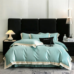 Luxury Gold Embroidery Edge 600TC Egyptian Cotton Duvet Cover Set | Yedwo