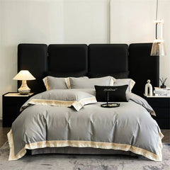 Luxury Gold Embroidery Edge 600TC Egyptian Cotton Duvet Cover Set | Yedwo