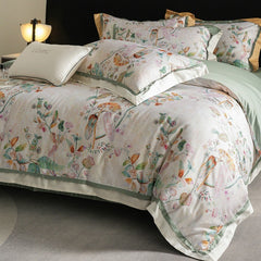 Luxury Iridescent Floral Long-Staple Cotton Bedding Set | Yedwo