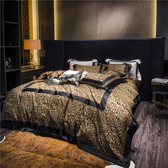 Luxury Egyptian Cotton Leopard Print Bedding Set | Yedwo
