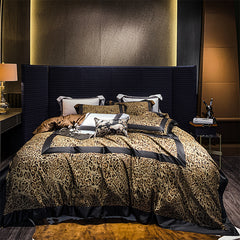 Luxury Egyptian Cotton Leopard Print Bedding Set | Yedwo