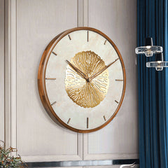 Luxury Nordic Wall Clock in Marble, Brass & Walnut | Yedwo Design