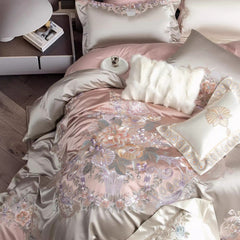 Luxury Palace-Inspired 140S Embroidered Bedding Set | Yedwo