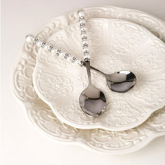 Luxury Pearl & Crystal Inlaid Stainless Steel Cutlery Set | Yedwo