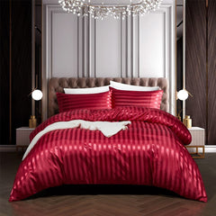 Luxury Silky Satin Striped Duvet Cover | Yedwo Home