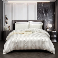 Luxury Silky Satin Striped Duvet Cover | Yedwo Home
