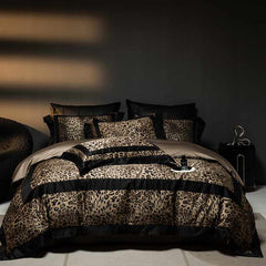 Luxury Soft Egyptian Cotton Leopard Print Bedding Set | Yedwo
