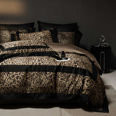 Luxury Soft Egyptian Cotton Leopard Print Bedding Set | Yedwo