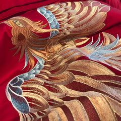 Luxury Suzhou Embroidery Dragon and Phoenix Wedding Bedding Set | Yedwo