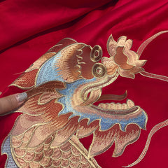 Luxury Suzhou Embroidery Dragon and Phoenix Wedding Bedding Set | Yedwo