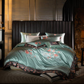 Luxury Suzhou Flower Embroidery 160s Silk Cotton Bedding Set | Yedwo Design