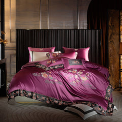 Luxury Suzhou Flower Embroidery 160s Silk Cotton Bedding Set | Yedwo Design