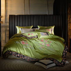 Luxury Suzhou Flower Embroidery 160s Silk Cotton Bedding Set | Yedwo Design