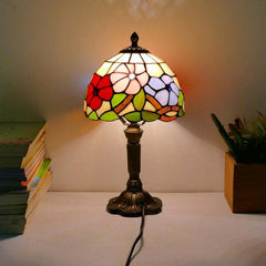 Luxury Vintage Floral Stained Glass Table Lamp | Yedwo Design