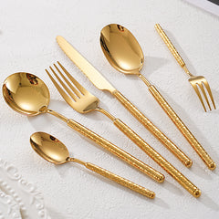 Marcellus Diamond-Hammered Cutlery Set | Yedwo Design