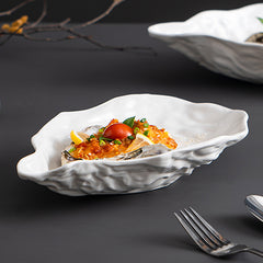 Marina Oyster-Shaped Ceramic Plate | Yedwo Design