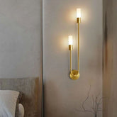 Meza Gold 2-Light Fixture Wall Sconce Lamp | Yedwo