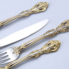 Michelangelo Vintage Gold-Plated Stainless Steel Cutlery Set | Yedwo