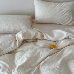 Minimalist 100% Cotton 3D Sculpted Tree-Pattern Duvet Cover Set | Yedwo