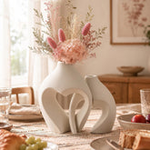 Minimalist Boho Heart Shaped Ceramic Flower Vase Set | Yedwo