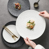 Minimalist Ceramic Round Steak and Pasta Plate | Yedwo Design