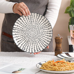 Modern Black & White Ceramic Dinner Plates – Set of 6 | Yedwo Design
