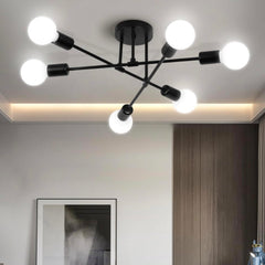 Modern Industrial Iron Chandelier Ceiling Lamp | Yedwo Design