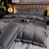 Modern Nordic 100S Long-Staple Cotton Embroidered Sateen Bedding Set | Yedwo Home