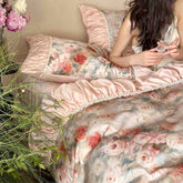 Monet Garden French Vintage Floral Cotton Bedding Set | Yedwo