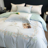 Muguet De Mai Embroidery Egyptian Cotton Bedding Set | Yedwo