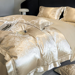 Muse Goddess 160T Cotton Jacquard Satin Duvet Cover Set | Yedwo