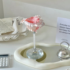 Natural Seashell Stemmed Cocktail Goblet Wine Glass | Yedwo