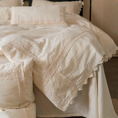 Natural Cotton & Linen Embroidery Duvet Cover | Yedwo Home