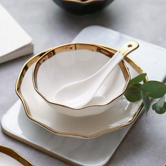 Nora Black White Luxury Dinnerware Set | Yedwo Home
