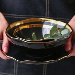 Nora Black White Luxury Dinnerware Set | Yedwo Home