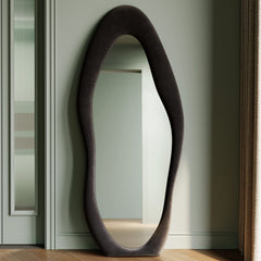 Nordic Flannel Upholstered Irregular Full-Length Mirror | Yedwo