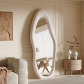 Nordic Flannel Upholstered Irregular Full-Length Mirror | Yedwo