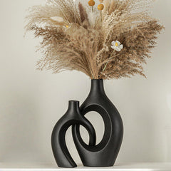 Nordic Modern Snuggle Hollow Ceramic Vase Set of 2 | Yedwo Design