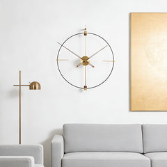 North American Walnut Hands & Polished Brass Wall Clock | Yedwo
