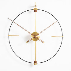 North American Walnut Hands & Polished Brass Wall Clock | Yedwo